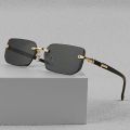 Eldorado Rimless Sunglasses Rectangle Fashion Popular Women Men Shades Small Square Sun Glasses For Female Male Summer Traveling Oculos | Leopard Head Sunglasses. 