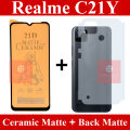 Realme C21Y Matte Glass Fiber Glass Protector + Back Protector Carbon Fiber Matte Soft Skin Sheet For Realme C21Y - Ebay. 