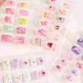 12pcs/Box Children Acrylic Nails Safe Non-Toxic Adhesive Nail DIY Artificial Fingernails for Girls Children's Day Gift. 