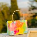 Aquarelle Sky Classic Pastel Dreamscape Box Clutch for Ladies - Colorful Crossbody Bag for Women. 