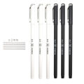 4 pcs/lot 0.2mm Fine Gel Pens White Black Finance Needle Pens for Writing Office School Supplies 0.2 Thin Line Pen Stationery. 