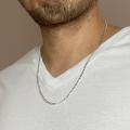 Never Fade Colour Chains Italian Stainless Steel Lasting Color 3mm Silver Flat Neck Chain for Boys Men Necklace for Boys Men. 