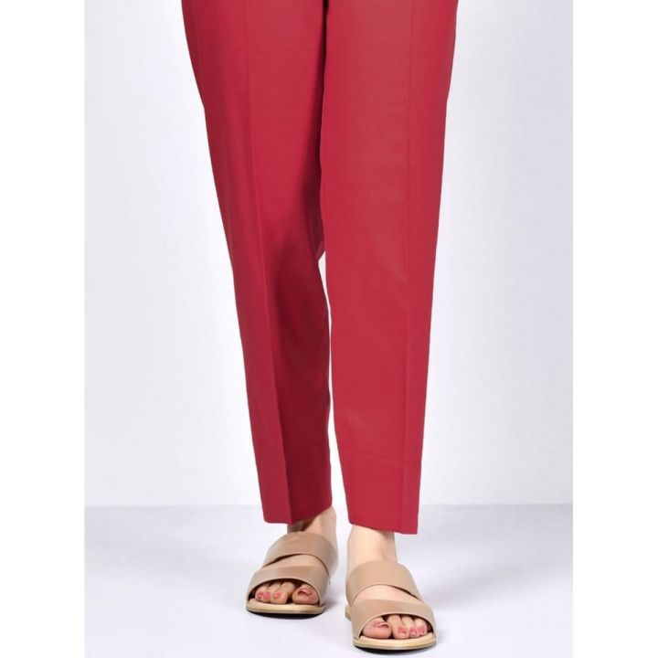 Neat Stitched Red Cotton Straight Trouser Capri Pants For Girls Ladies-Assorted Colors Available