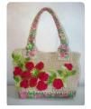 Handmade Woolen Bag Wool Hand Knit Colorful. 