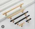 Golden & Black Cabinet Door Handles. Kitchen Cabinet. Handles Solid Drawer Knobs For Furniture Handle Hardware. 