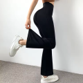 SisDaPk: Bell bottom Tights for girls full length leggings for women high waist Stretchable 2 Side Pocket with 5 inch belt trouser for Ladies Black, Blue and Gray comfortable Lycra wide leg flared Trousers for Sports gym tights Best fit for Yoga. 