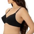 Bebelle, Softouch, Bra for girls and women, Padded Bra, Soft Cotton Bra, Semi Formal Bra, Black, B Cup. 