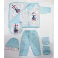 New Born Baby Baba Suit, With Chadar, beep, Cap, Shirt, Pajma, Multi Printed Suit. 