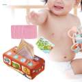 Baby Tissue Box Toy for Infant 6-12 Months Toddlers, Montessori Sensory Toys, Plush Tissue Box Crinkle Tissues Early Learning Educational Gifts. 