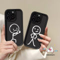 White Matchstick Men Case Compatible For IPhone 15 14 11 12 13 Pro Max 7Plus XR 6s 15 8 6 7 Plus X XS Max SE 2020 Couples Angel Eyes Cover. 