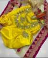 Raw Silk Mirror Work Shirt And Trouser Along Net Mirror Duppata 3 Pc Dress Eid dress. 