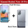 Xiaomi Redmi Note 10 Pro Full Black 9D|5D|6D|10D|11D|21D Tempered Glass Screen Protector Full Glue Edge To Edge + Back Matte Protector Soft Skin Sheet Soft Film Protection For Xiaomi Redmi Note 10 Pro. 