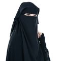 Double Layered Black Abaya Niqab Breathable Fabric Hijab Naqab Nakab for Women and Girls. 