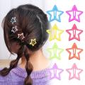 Children Star Shape Metal Snap Hair Clips Barrettes Girls Cute Hair Bobby Pins Hair Accessories Kids Candy Color Hairpins. 