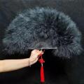 Handheld Marabou Feather Fan 1920s Vintage Style Flapper Hand Fan for Costume Party and Dancing Folding Craft Fan for Party Wedding Cosplay Home Decoration for Men Lady Girls. 