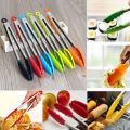 Stainless Steel Silicone Food Tong BBQ Salad Bread Kitchen Cooking Food Clip. 