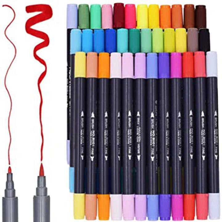 Watercolor Dual Tip Brush Pens - Soft Brush Twin Markers -12 colors