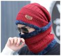 Winter Beanie Hat Cap Neck Warmer Scarf Set Fleece Lined Skull Cap and Scarf Unisex Hat & Scarf Set Stylish Knit Skull Cap for Men Women. 