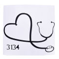 Car Sticker On The Heart Of A Nurse Doctor Stethoscope Love Stylish Reflective. 