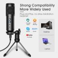 Ansinna USB Computer Microphone with Tripod, Plug and Play Condenser Recording PC Microphone for_Mac & Windows, USB Studio Microphone. 
