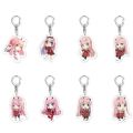 Japan Anime DARLING In The FRANXX Keychain 02 ZERO TWO Cosplay Cute Pendant Men Women Key Chain Car Bag Jewelry Accessories Gift. 