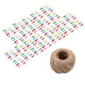 200 Pcs Natural Wooden Mini Clothespins Clip Peg with 1 Roll 50 Meter Jute Twine. 