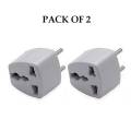 Pack of 2 Multi plug three to two pin converter for mobiles. 