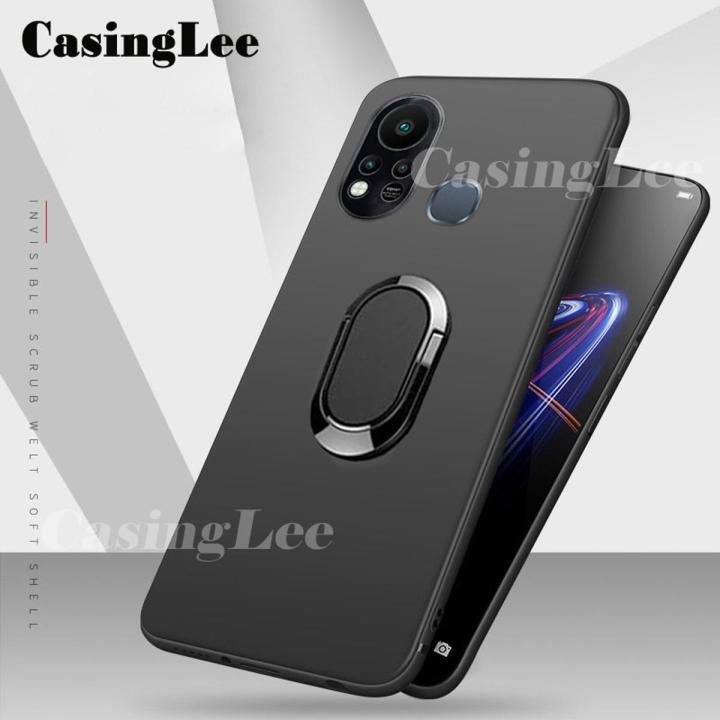 Casinglee For Infinix Hot 11S Case Soft matte full Protector Shockproof Car Magnetic Holder Ring Phone Cover Infinix Hot 11S Phone cases For girls and Boys