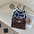 Summer Camisole Letter Print Girl Outer Wear Inner Wear Top Wrapped Chest Hot Girl Short Sports Top. 