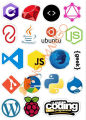 10 Pcs Programming Languages Logo Stickers 5.0 Pack for Laptop Desk Notebook Phone DIY Stickers - JangoMango Store. 