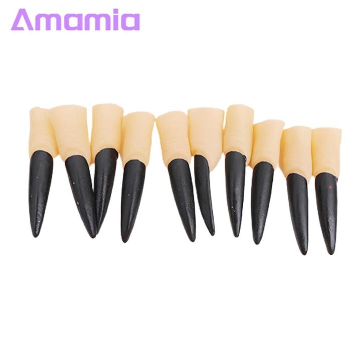 Amamia Witch Nails Set Horror Finger Tips Halloween Night Gothic Witch Nails