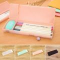 Frosted Pencil Case Simple Non-toxic Hard Plastic Pen Box Students Gift Translucent Stationery Box Students. 