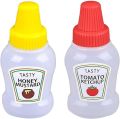 Mini Ketchup Bottle | Salad Dressing Container For Lunch | 2 Pieces Mini Sauce Bottles 25ml Ketchup Squeeze Containers Bottle Portable Condiments Jars. 