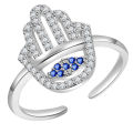 Simple Dainty Stackable Gold Plated Ring Blue Lucky Eye Protection Jewelry Evil Eye Greek Eye Adjustable Joint Rings Accessories. 