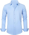 Men Shirts for Office - Men's Dress Shirts Solid Long Sleeve Stretch Wrinkle-Free Formal Shirt Business Casual Button Down Shirts - Men's Button-Down Shirts. 