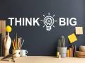 Wall Quote "Think Big" Sticker Modern Transfer PVC Office Work Decal Decoration. 