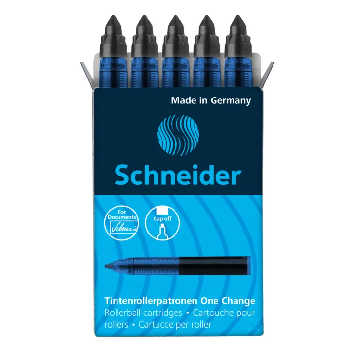 Schneider One Change Cartridge 5 Pcs 0.6mm Ultra Smooth Rollerball Ink ...