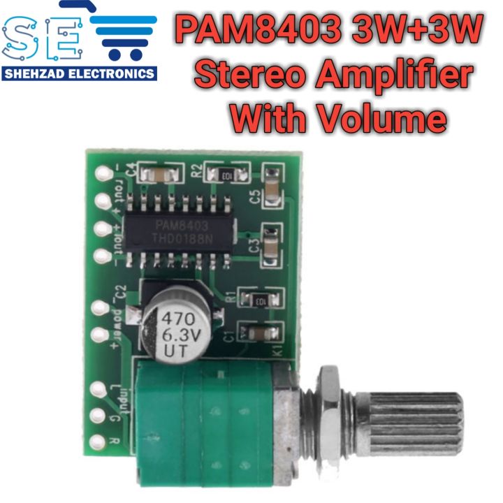 PAM8403 5V Power Audio Amplifier Board Module 2 Channel 3W + 3W Volume Control
