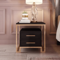 Luxury Two Drawer Side Table - Modern Bedside Table with Serving and Nesting Capabilities, Wooden Accent End Table. 