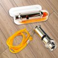 New With Neck Chain Metal Whistle Stainless Steel High Frequency Police Whistle Yellow Lanyard Outdoor Whistle. 