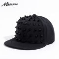 Unisex Punk Hedgehog Hat Personality Jazz Snapback Spike Studded Rivet Spiky Baseball Cap for Hip Hop Rock Dance Bons Dad hats. 