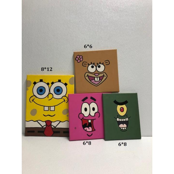Canvas painting for wall decoration Spongebob theme for bedroom living room drawing room kids room