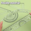 4Pcs/Set 4 in 1 Straight Triangle Ruler Set Plastic Transparent Ruler Protractor Triangle Ruler Measure Draw School Office Supplies School Office Supplies. 