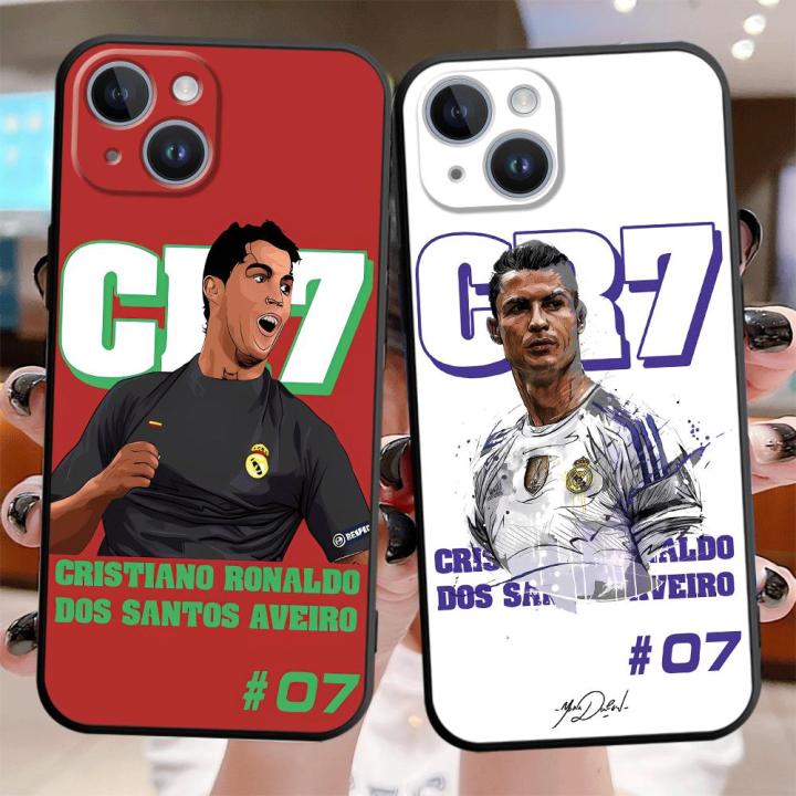 CR7-Football Star Ronaldo Phone Case for Apple iPhone 15 Pro Max 13 14 Plus 12 Mini 11 Pro XR 8 SE 7 6S XS MAX Matte Armor Cover