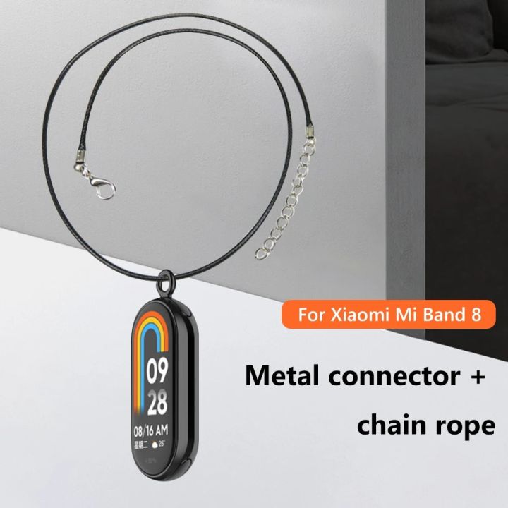 Metal Necklace for Xiaomi Mi Band 8 Pendant Chain Buckle Connection for Xiaomi Mi Band 8 Hanging Metal Chain Neck Bracelet Strap