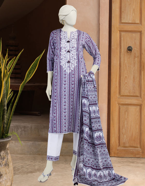 Junaid Jamshed Women Lawn Vol 1 Unstitched 3 Piece For Women and Girls - Code: JLAWN-S-25-3299-B BLOCKS-3B