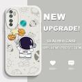 AMORVOR for Infinix Hot 9 Back Cover Cute Space Astronaut Print PU Leather Case Soft Silicone Edge Phone Cases. 