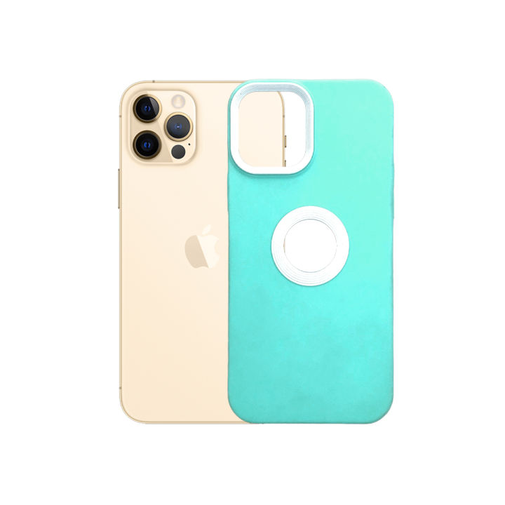 Mobile Cover | iPhone 12 Pro My Choice Pouch with Back Hole - Sea Green Mobile Case Protective Cover