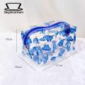 Skymountain Wash Storage Bag Heart Strawberry Fruit Floral Pattern Clear Makeup Bag. 