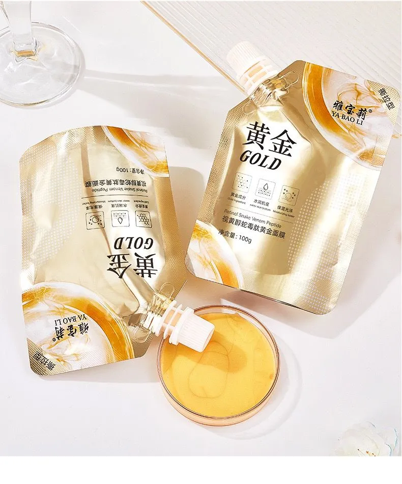 Retinol Snake Venom peptide Gold Mask  Golden Mask Moisturizing Whitening Wrinkle fade Mud Mask Firming Skin Care 100ml